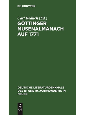 预订 Göttinger Musenalmanach auf 1771: 9783112374030