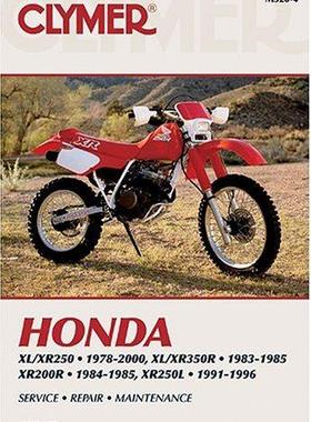 [预订]Clymer Honda XL/XR250 1978-2000, XL/XR350R 1983-1985, XR200R 9780892878215