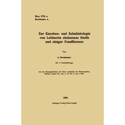 预订 Zur Knochen- und Zahnhistologie von Latimeria chalumnae Smith und einiger Fossilformen: 9783662227091