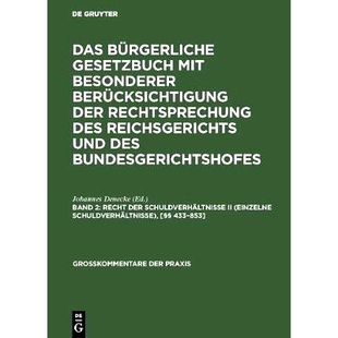 Schuldverhältnisse einzelne 预订 433–853 der §§ 9783110988437 Recht