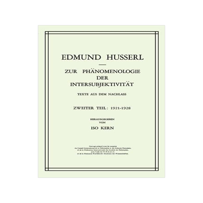 预订 Zur Phänomenologie der Intersubjektivität