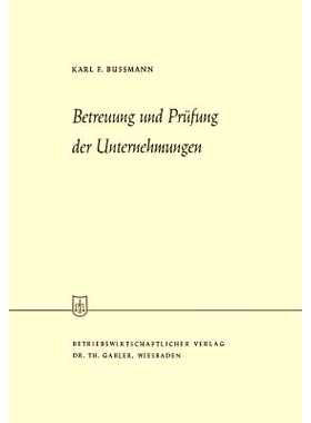 预订 Betreuung und Prüfung der Unternehmungen: 9783663004455