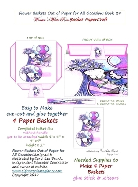 预订 Flower Baskets Out of Paper for All Occasions Book 29: Winters White Rose Basket PaperCraft: 9781978146495