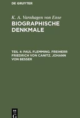 【预订】Paul Flemming. Freiherr Friedrich von Canitz. Johann von Besser 9783111065038