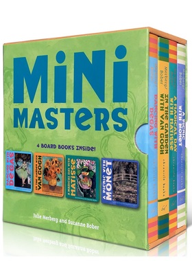 现货 英文原版 Mini Masters Boxed Set 艺术大师启蒙纸板书套装：德加、莫奈、马蒂斯、梵高 艺术美育 3-6岁 纸板画集画册