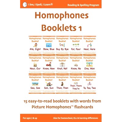 预订 HOMOPHONES BOOKLETS 1 - Fun & Easy-to-Read 15 Booklets with words from Picture Homophones(TM) flashcards SET 1: For