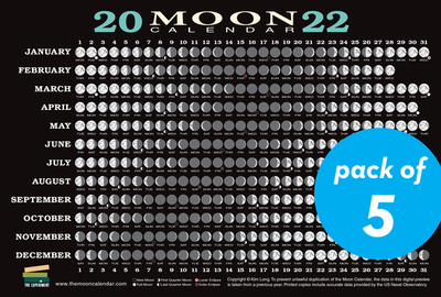 【预订】2022 Moon Calendar Card (5 Pack): Lunar Phases, Eclipses, and More! 9781615197842