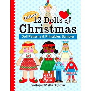 Deluxe Patterns 预订 9798681477839 Christmas Sampler Holiday Printables Dolls