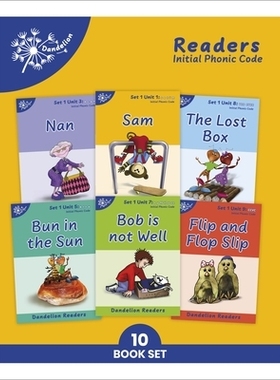 现货 Phonic Books Dandelion Readers Set 1 Units 1-10: Sounds of the alphabet and adjacent consonants 蒲公英拼读本*套第1-