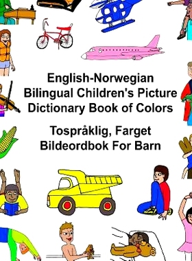 预订 English-Norwegian Bilingual Children’s Picture Dictionary Book of Colors Tospraklig, Farget Bildeordbok for Barn: