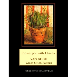 Chives Van Pattern Flowerpot 9781717112699 Stitch with Cross 预订 Gogh