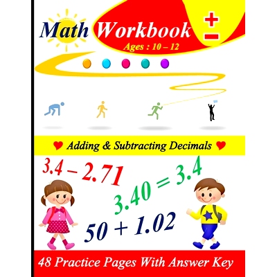 预订 Adding & Subtracting Decimals: 48 practice pages with answer key: 9798852979780