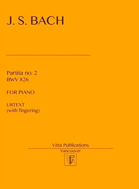 预订 Partita no. 2 BWV 826: Urtext (with fingering): 9781976109973
