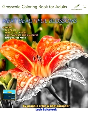 预订 Next Beautiful Blossoms - Grayscale Coloring Book for Adults: Edition: Full pages with a smooth paper: 978172877317