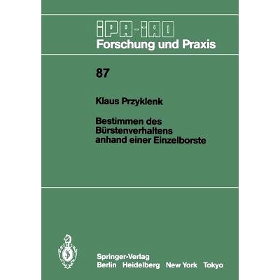 预订 Bestimmen des Bürstenverhaltens anhand einer Einzelborste: 9783540159568