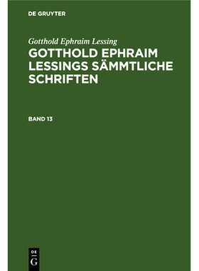 预订 G. E. Lessings Sämmtl. Schriften Bd. 13 3A: 9783112338759