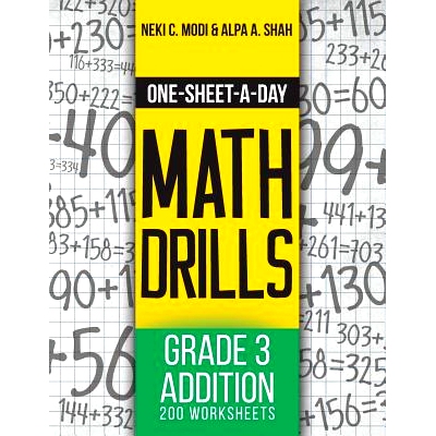 预订 One-Sheet-A-Day Math Drills: Grade 3 Addition - 200 Worksheets (Book 5 of 24): 9781627342018