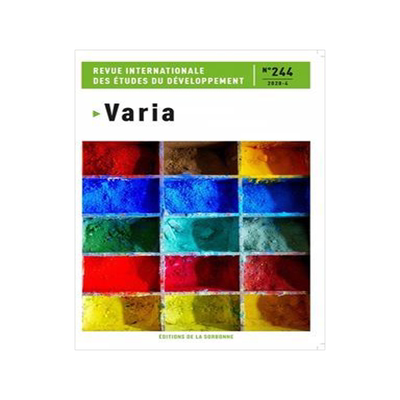 [预订]Revue internationale des études du développement, n° 244. Varia 9791035105976