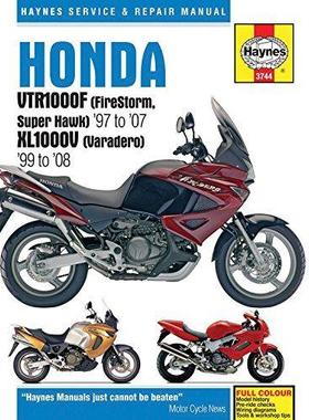 [预订]Honda VTR1000F (FireStorm, Super Hawk) (97 - 07) & XL1000V (Varadero) (99 - 08) Haynes Repair Manual 9781785210129