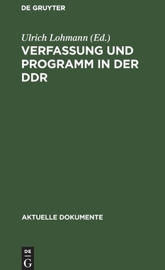 【预订】Verfassung und Programm in der DDR 9783111024059