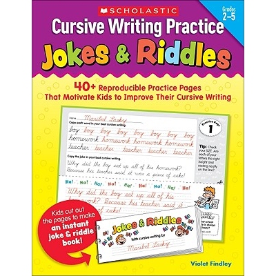 预订 Cursive Writing Practice Jokes & Riddles 草书练习 9780545227520