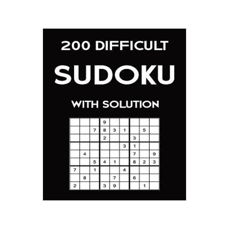 [预订]200 difficult Sudoku with solution: 9x9, Puzzle Book, 2 puzzles per page 9781079426304