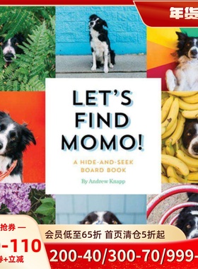 预售 寻找莫莫 英文原版 边牧 Andrew Knapp 狗狗摄影书 Let's Find Momo!: A Hide-and-Seek Board Book: 3 让我们找到莫莫