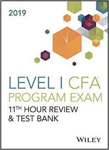 11th CFA Guide 预售 2019 Bank Hour Test for Level Exam Wiley