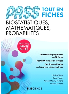 预订 Biostatistiques, mathématiques, probabilités, Pass : tout en QCM : parcours santé & L.AS 生物统计学、数学、概率