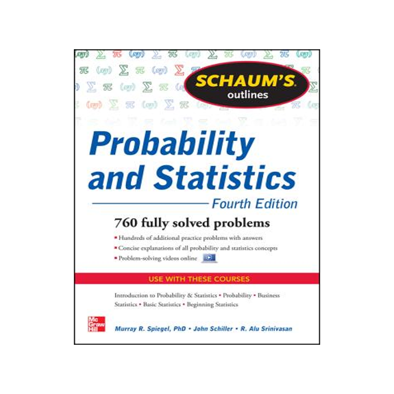 预订 英文原版 概率与统计，第4版 Schaum's Outline of Probability and Statistics, 4th Edition