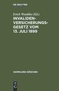 vom Invalidenversicherungsgesetz 13. Juli 9783111266473 1899 预订