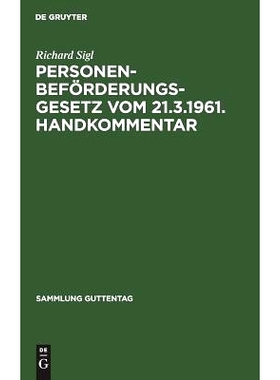 预订 Personenbeförderungsgesetz vom 21.3.1961. Handkommentar: Nachtrag: 9783111031002