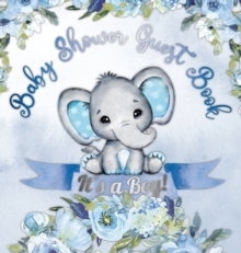 【预订】It’s a Boy! Baby Shower Guest Book: Cute elephant tiny baby boy, ribbon and flowers with letters watercolo...