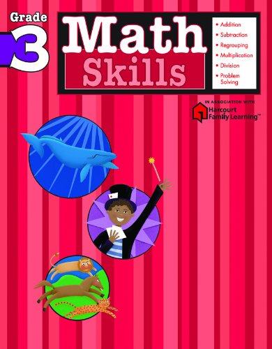 英文原版 Flash Kids 数学技能：3年级 Math Skills: Grade 3 (Flash Kids Harcourt Family Learning)