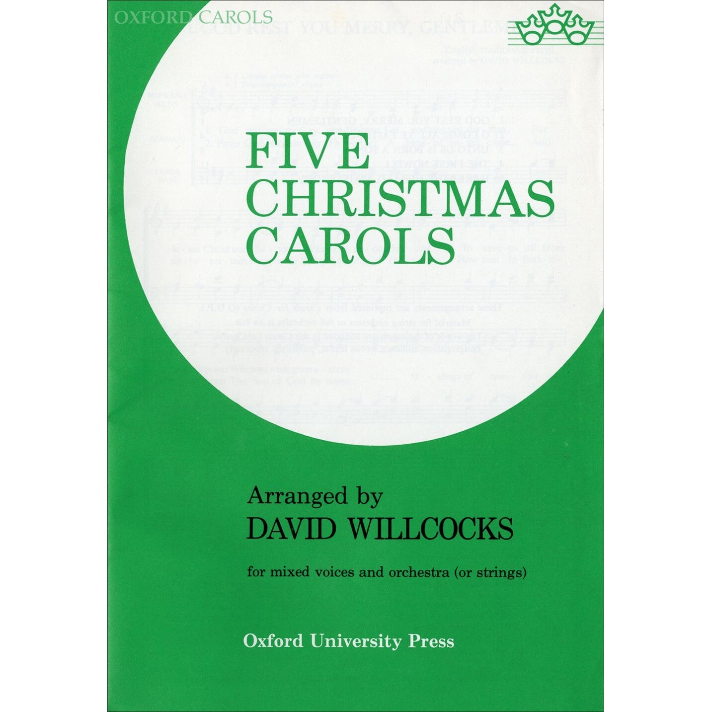 预订 Five Christmas Carols 五首圣诞颂歌（SATB和管风琴或弦乐或管弦乐配器）: 9780193535633