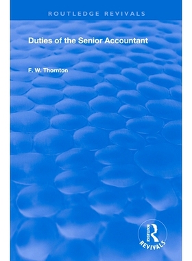预订 Duties of the Senior Accountant: 9781138392939