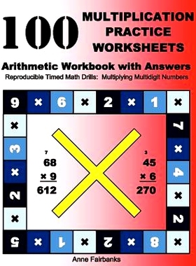 预订 100 Multiplication Practice Worksheets Arithmetic Workbook with Answers: Reproducible Timed Math Drills: Multiplyin