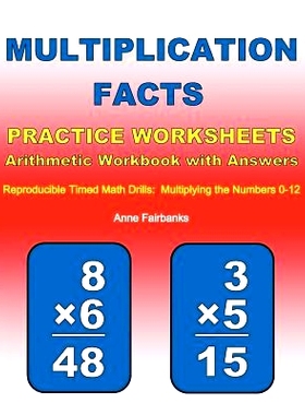 预订 Multiplication Facts Practice Worksheets Arithmetic Workbook with Answers: Reproducible Timed Math Drills: Multiply