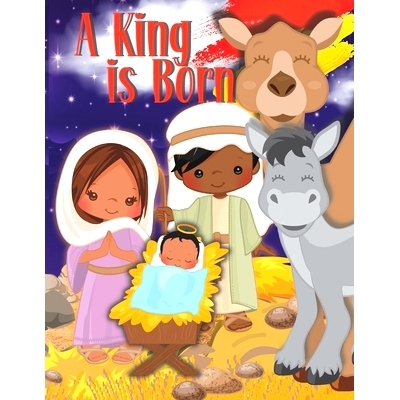 预订 Christmas Nativity Coloring and Activity Book for Kids: A king is Born for African American Kids: 9798366562614
