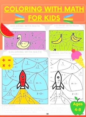 预订 Coloring With Math for Kids: Practice Addition Multiplication Division Subtraction, Color by number, Activity Workb