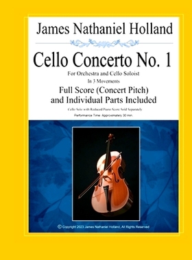 预订 Cello Concerto No. 1: for Orchestra and Cello Soloist, Full Score (Concert Pitch) and Inidividual Parts Included: 9