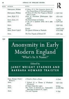 【预订】Anonymity in Early Modern England