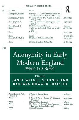 【预订】Anonymity in Early Modern England