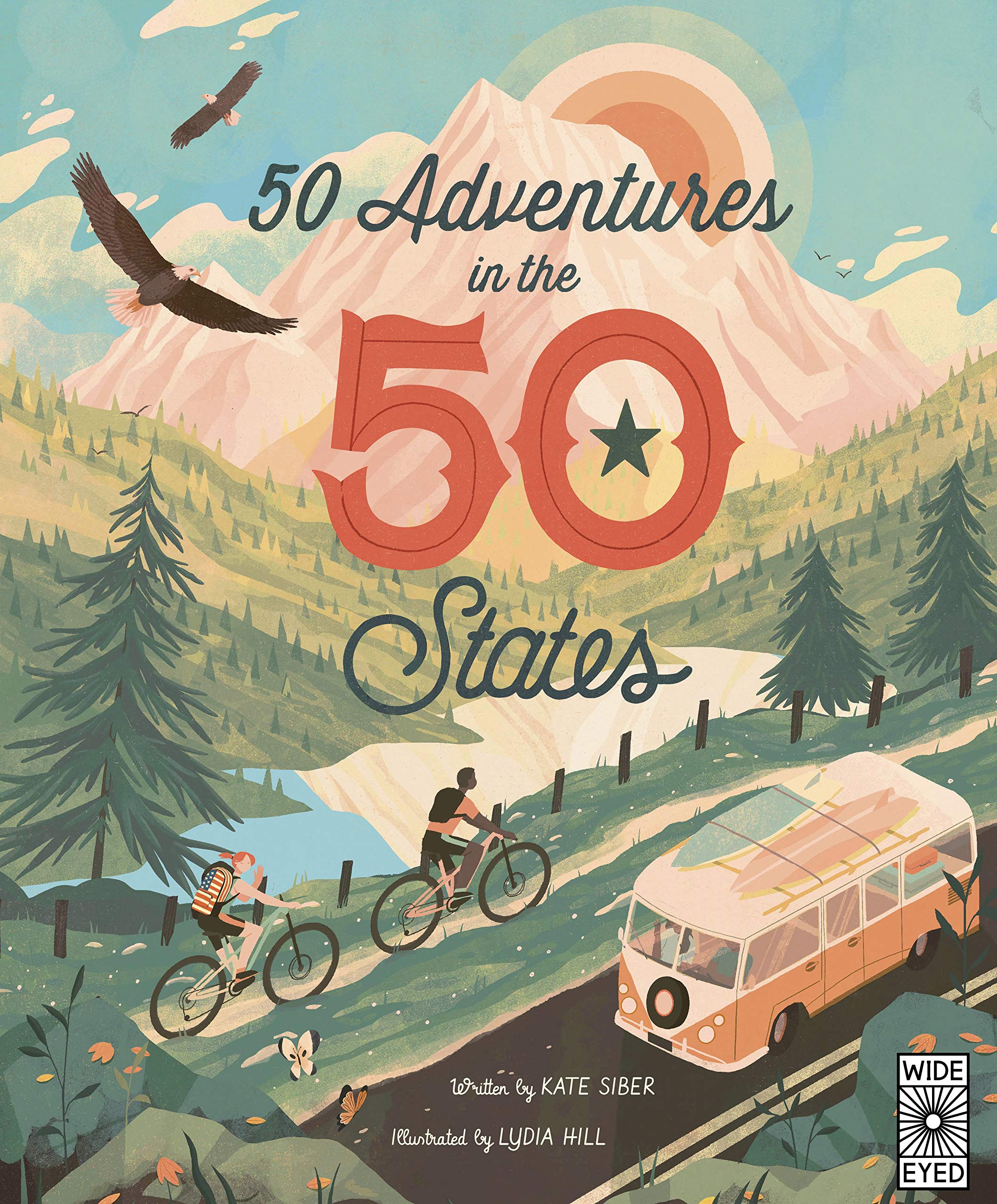 现货 在美国50个州的50次冒险 英文原版 儿童地理科普绘本 50 Adventures in the 50 States Lydia Hill绘