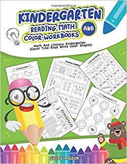 【预售】Kindergarten Reading Math and Color Workbooks: Math and Literacy Kindergarten Count Time Read Write Color ...