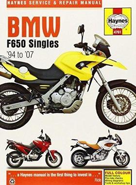 [预订]BMW F650 Singles (94 - 07) Haynes Repair Manual 9780857338662