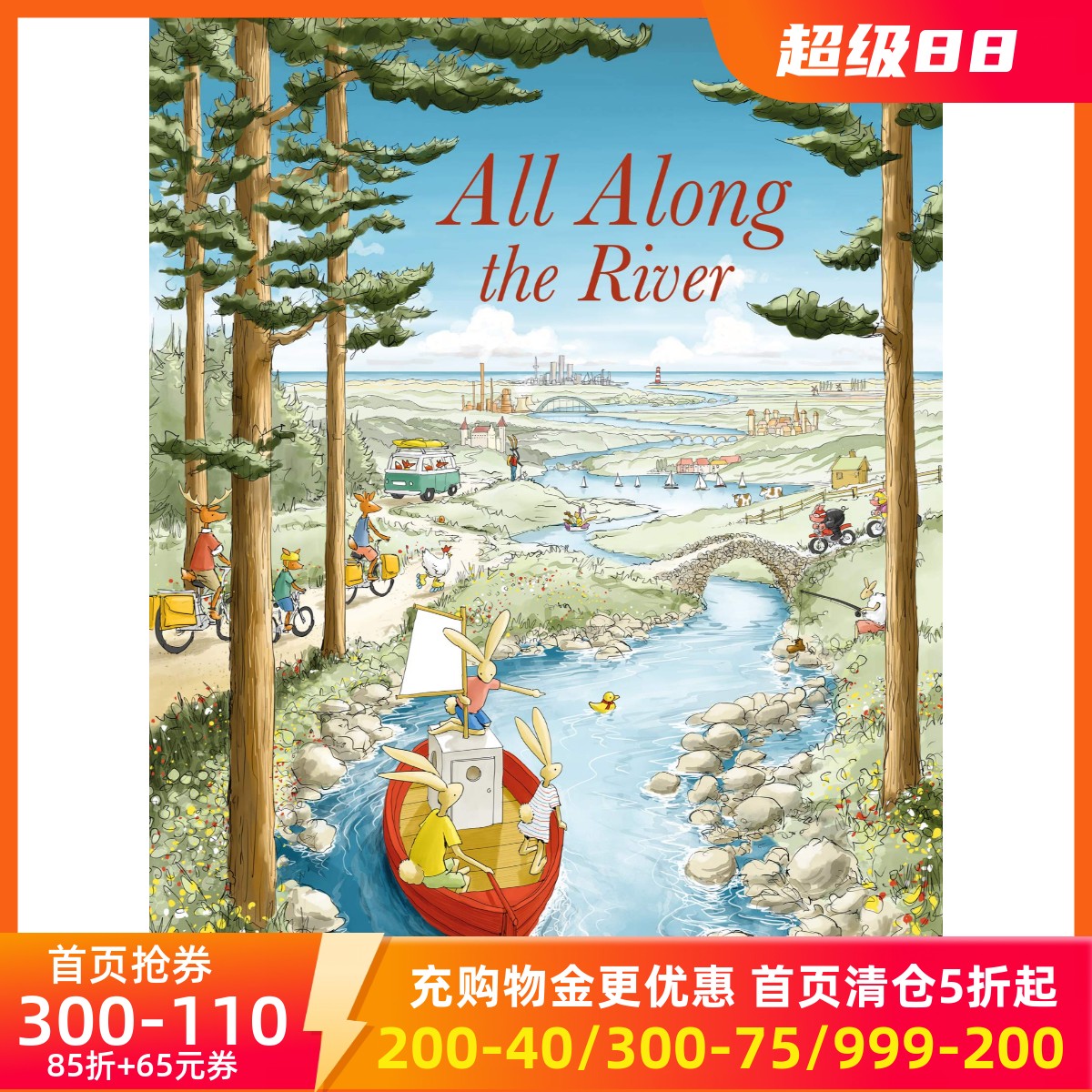 现货 寻找黄色小鸭 Magnus Weightman 精装绘本 All Along the River 英文原版