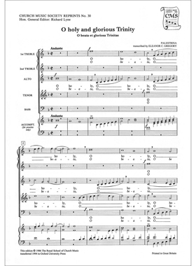 预订 O holy and glorious Trinity (O beata et gloriosa Trinitas) 三位一體的讚美（無伴奏SSATB）: 9780193952928