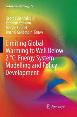 【预订】Limiting Global Warming to Well Below 2 °C: Energy System Modelling and Policy Development
