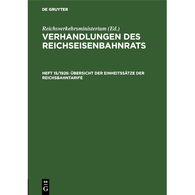 预订 Übersicht der Einheitssätze der Reichsbahntarife: 9783486752625